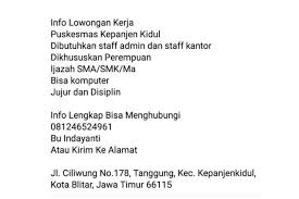 Sasaran lowongan kerja yang banyak di dicari karena peluangnya besar : Hoaks Lowongan Kerja Di Puskesmas Kepanjenkidul Kota Blitar Halaman All Kompas Com