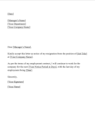 Resignation Letter Templates | Download Letter Of Resignation Sample