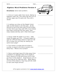 Math word problem worksheets for kindergarten to grade 5. Real World Algebra Problems Worksheet Connecting To Math In Real Life