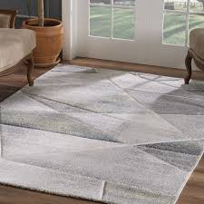 Hochwertige, einfarbige teppiche sind eine bereicherung für viele räume. Moderner Kurzflor Teppich Grau Grun Geometrisches Design 2901