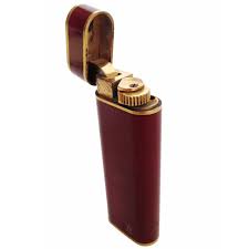 Burgundy Enamel Cartier Pocket Lighter Pocket Light Burgundy Black Enamel