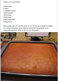 Vanilla Plaatkoek African Dessert Cake Recipes Dessert Recipes
