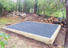 This Beautiful Gravel Base Was Installed In A Backyard With A Slight Slope Now We Just Need The Shed Shed Storage Backyard Sheds Sloped Backyard