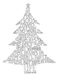 John 3 16 Coloring Page Christmas Tree Coloring Page Christmas Verses Christmas Bible