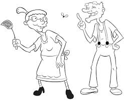 Hey arnold coloring pages coloring home. Grandma Pookie And Grandpa Phil In Hey Arnold Coloring Pages Bulk Color