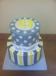 Custom Cakes In Akron Oh Baby Shower Yellow Baby Shower Cakes Baby Shower Cake Topper