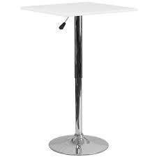Luxe Adjustable Height Tall Bistro Table White Wood Table Flash Furniture Adjustable Height Table