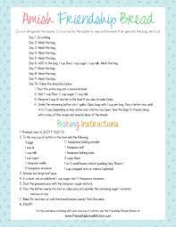 Printable Amish Friendship Bread Instructions Friendship Bread Amish Friendship Bread Amish Bread