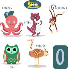 Ocelot, octopus, opossum, orangutan, orca, oriole, oryx, osprey, ostracod, ostrich, otter, owl, ox, oyster O Letter Education Design With Cute Animals Free Vector In Adobe Illustrator Ai Ai Format Encapsulated Postscript Eps Eps Format Format For Free Download 3 05mb