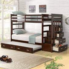 The rowe casual twin over twin bunk bed with reversible step storage and underbed storage by homelegance at darvin furniture in the orland park beds can be configured with ladders or reversible storage steps, and the option to add trundle or storage drawers. Harriet Bee Jeremias Twin Over Twin Bunk Bed With Trundle And Drawers Bunk Bed With Trundle Bunk Beds With Storage Diy Bunk Bed