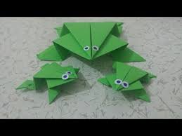Kagittan Ziplayan Kurbaga Yapimi Origami Kagit Katlama Sanati Goruntuler Ile Origami Kurbaga Sanat Ve Elisleri