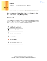 Maybe you would like to learn more about one of these? Pdf The Language Of Lighting Applying Semiotics In The Evaluation Of Lighting Design