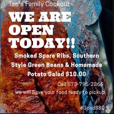 Before expanding to georgia and virginia, cookout was a north. Tae S Family Cookout Startseite Hannibal Missouri Speisekarte Preise Restaurant Bewertungen Facebook