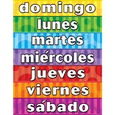 Days of the week chart printable. Days Of The Week Spanish Chart Tcr7692 Teacher Created Resources