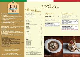Pietro Ristorante Italiano 1 For 1 Promotion Promotion Deal Menu