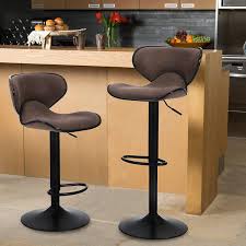 Measure the height of your table, counter or bar. Buy Maison Arts Counter Height Swivel Bar Stools Set Of 2 Adjustable Barstools With Back For Kitchen Counter Tall Bar Height Chairs Faux Leather High Stools For Kitchen Island 300 Lbs Bear Capacity Brown