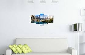 See more ideas about picture wall, wall decor, wall gallery. Wall Art Decor Poster Painting On Canvas Print Pictures 5 Pieces Moraine Lake And Mountain Range Sunset Canadian Rocky Mountains Landscape Framed Picture For Home Decoration Living Room Artwork Pricepulse