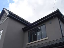 Most people choose 1 color for the gutters and downspouts while others choose 2 or more colors. Anthracite Grey Seamless Aluminium Gutters Ral 7016 Gutters Gutter Design Gutters And Downspouts