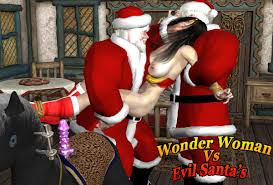 3D Wonder Woman vs Evil Santas