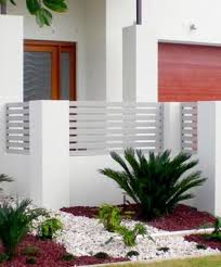 White And Grey Exterior Fence Design House Gate Design Patio House Ideas