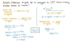 The sum of the angles in a triangle is 180°. Question Video Finding The Number Of Sides Of A Polygon Given The Measures Of Its Interior Angles Nagwa