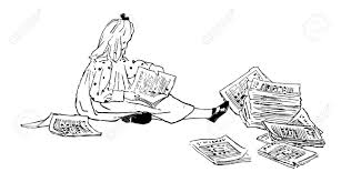 Download books for free, search ebooks. Girl Reading Books Girl Magazines Paper Novel Vintage Line Drawing Or Engraving Illustration Royalty Free Cliparts Vectors And Stock Illustration Image 133082966