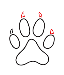 Draw an outline of the body. How To Draw A Cat Paw Print Cat Paw Print Paw Drawing Paw Print Clip Art