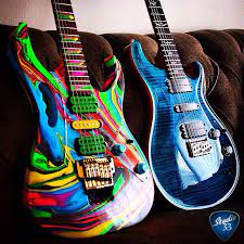 Check Out This Amazing Custom Paint Job From Vintagetone On The Ibanez Jem Learn To Play Guitar Online At Www Studio33g Guitar Music Guitar Guitar Painting