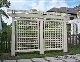 It's designed for indoors and outdoors and requires no maintenance. This Freestanding Trellis Pergola Looks Great While Effectively Screening The Back Yard From The View Of Garden Structures Freestanding Trellis Backyard Fences
