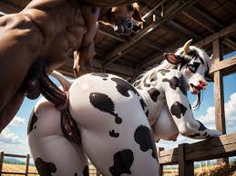 18+, Detailed Cow Pussy, Black Nose Furry AI Porn