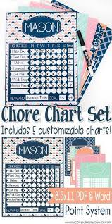 Point System Chore Charts Navy Printable Kiddos Teen