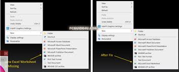 microsoft excel option is missing from right click context menu solved