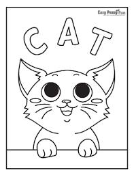 New pictures and coloring pages for children every day! Cat Coloring Pages Easy Peasy And Fun