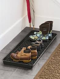 Sweet home stores boot tray indoor/outdoor, 30 x 15, black, black square. Large Boot Tray Set Recycled Plastic Tray Grid Gardeners Com Boot Tray Shoe Tray Plastic Trays