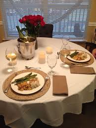 Birthday Dinner Ideas At Home Romantic Dinner For Him Seared Scallops Shrimp And Asparagus Flowers Candles And Whit Mesas De Jantar Romantico Jantar Romantico Jantar Romantico Para Dois