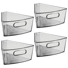 Check spelling or type a new query. Mdesign Kitchen Lazy Susan Storage Bin 1 8 Wedge 4 Deep 4 Pack Smoke Gray Target