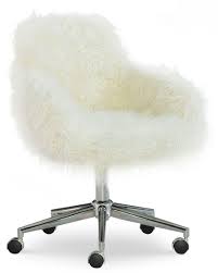 Iona Faux Fur Office Chair In 2020 White Office Chair American Signature Furniture Office Chair