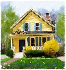 Easter Parade Of Homes Yellow Brick Houses Yellow Houses Blue Shutters