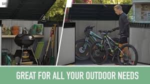 These sheds work perfectly for storing your mower, garbage cans and outdoor furniture. Keter Grande Store Horizontal Storage Shed 71 Cu Ft Canadian Tire