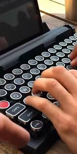 Qwerkywriter S Typewriter Inspired Retro Mechanical Wired Wireless Keyboard With Tablet Stand Video Tablet Stand Keyboard Wearable Device