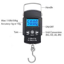 How to convert kilograms to pounds and ounces? Electronic Portable Fishing Hook Type Digital Led Screen Luggage Weighing Scale 50 Kg 110 Lb Black Hanging Weighing Scale à¤¹ à¤— à¤— à¤¸ à¤• à¤² Nature Industries Ghaziabad Id 22710726830