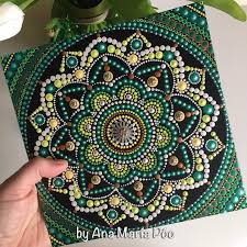 Hand Painted Mandala 20x20 Cm Dot Painting Dot Art Painting Mandala Design Art