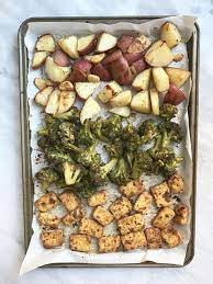 One Pan Tofu Veggies Recipe Cooking Tofu Healthy Recipes Whole Food Recipes