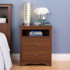 The cabinet is constructed with solid cherry except the drawer boxes which. Prepac Monterey Tall 2 Drawer Nightstand With Open Shelf Cherry Walmart Com Walmart Com
