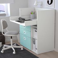 Stuva Fritids Wickeltisch Mit Schubladen Weiss Hellblau Wickeltisch Kleines Regal Schubladen