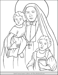 Saint charles borromeo catholic coloring page feast day is november 4. Saint Francis Xavier Cabrini Coloring Page Thecatholickid Com