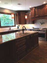 Brown Cabinet Kitchen Herringbone Backsplash Beadboard Backsplash Brown Kitchen Cabinets