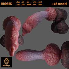 Veiny Werewolf Penis Rigged - 3D Model by TriDsign