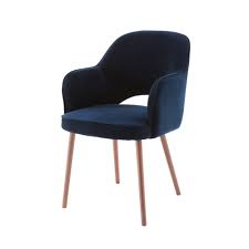Fauteuil En Velours Bleu Nuit Maisons Du Monde Butacas Terciopelo Azul Sillas Comedor Modernas