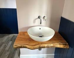 live edge vanity shelf vessel basin